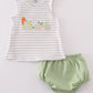 Easter stripe bunny applique boy bloomer set