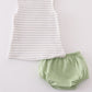 Easter stripe bunny applique boy bloomer set