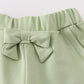 Easter stripe bunny applique girl set