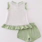 Easter stripe bunny applique girl set