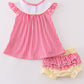 Pink easter bunny french knot girl bloomer set