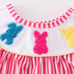 Pink easter bunny french knot girl bloomer set