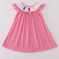 Pink easter bunny french knot girl dress