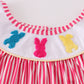 Pink easter bunny french knot girl dress