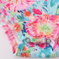 Magenta vibrant floral print girl bubble