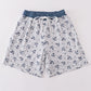 Blue stripe anchor print dad swim trunks