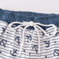 Blue stripe anchor print dad swim trunks