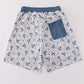 Blue stripe anchor print dad swim trunks