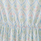 Blue delicate floral print mom dress