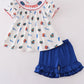 Blue gators embroidery girl set