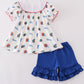 Blue gators embroidery girl set