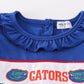 Blue gators embroidery girl dress