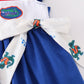 Blue gators embroidery girl dress