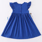 Blue gators embroidery girl dress