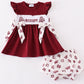 Maroon mississippi embroidery girl bloomer set