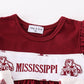 Maroon mississippi embroidery girl bloomer set