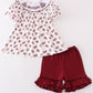 Maroon mississippi embroidery girl set