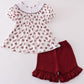 Maroon mississippi embroidery girl set