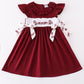 Maroon mississippi embroidery girl dress