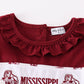 Maroon mississippi embroidery girl dress