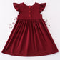 Maroon mississippi embroidery girl dress
