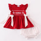 Red sooners embroidery girl bloomer set