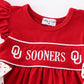 Red sooners embroidery girl bloomer set