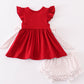Red sooners embroidery girl bloomer set