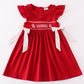 Red sooners embroidery girl dress