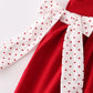 Red sooners embroidery girl dress