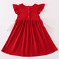 Red sooners embroidery girl dress