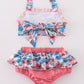Beach palm print 2pc girl swimsuit