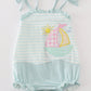 Blue stripe sailboat applique girl bubble