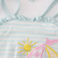 Blue stripe sailboat applique girl bubble