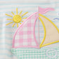 Blue stripe sailboat applique girl bubble