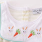 Easter stripe bunny embroidery girl bubble