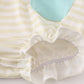 Easter stripe bunny embroidery girl bubble