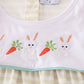 Easter stripe bunny embroidery girl set