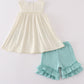 Easter stripe bunny embroidery girl set