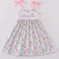 Butterfly floral embroidery girl dress