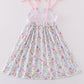 Butterfly floral embroidery girl dress