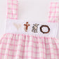 Pink easter cross sheep embroidery girl bubble