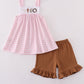 Pink easter cross sheep embroidery girl set