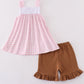 Pink easter cross sheep embroidery girl set