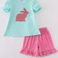Mint bunny sequin girl set