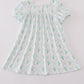Green leaves bow print mom&me dress