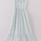Green leaves bow print mom&me dress