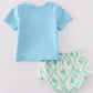 Blue St.Patricks clover boy bloomer set