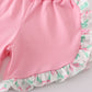 Green St.Patricks clover print girl set