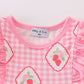 Pink strawberry girl bloomer set
